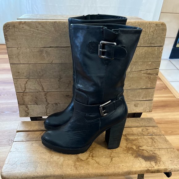 Donald J. Pliner Shoes - Donald J Pliner Woman's Leather Annie Buckle Mid Calf Boots Sz 9.5